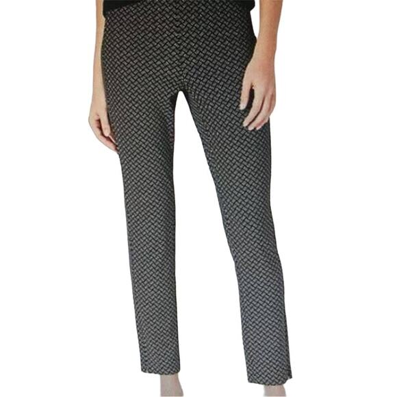 J. Jill Wearever Geo Slinky Pants Size XS Black Slim Stretch Forward Seam Career - Picture 1 of 10
